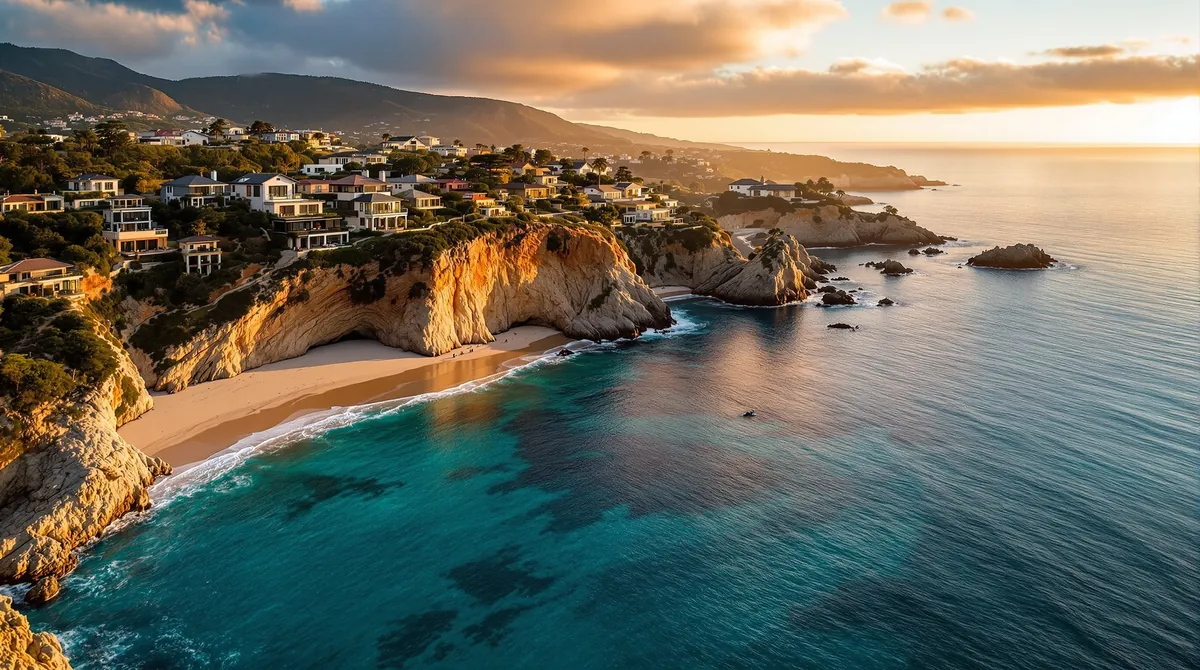 A Laguna Beach cove with turquoise water and cliffs