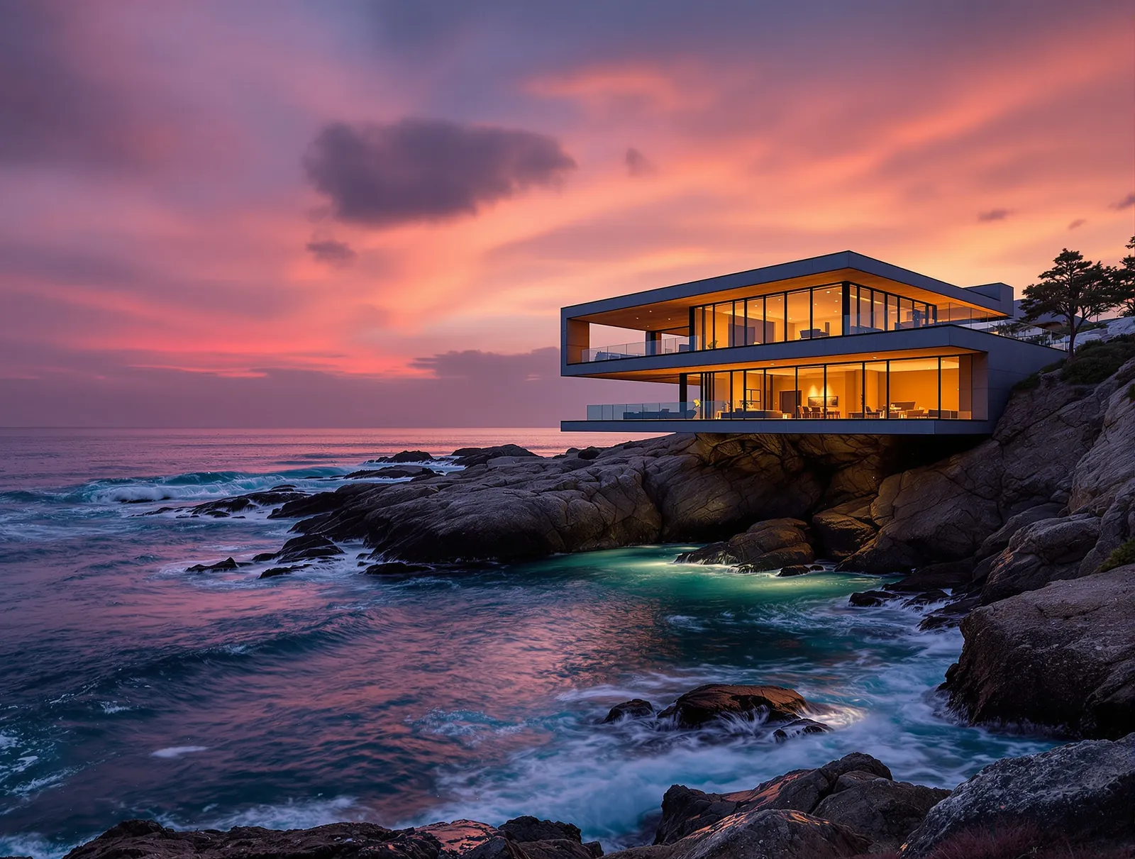 The Cliff House — a cantilevered modern home above a Laguna Beach cove