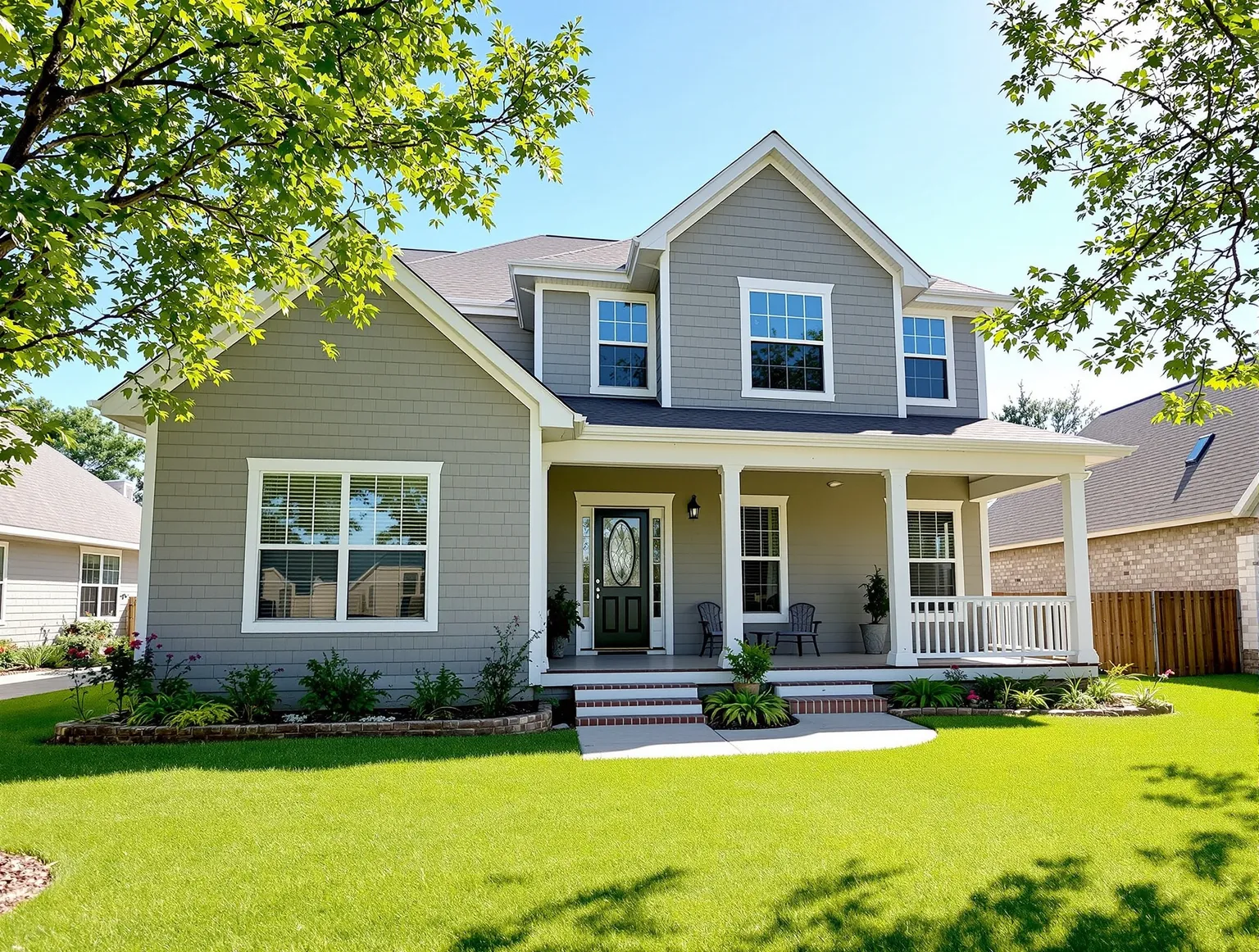 Gray two-story starter home in Hutto