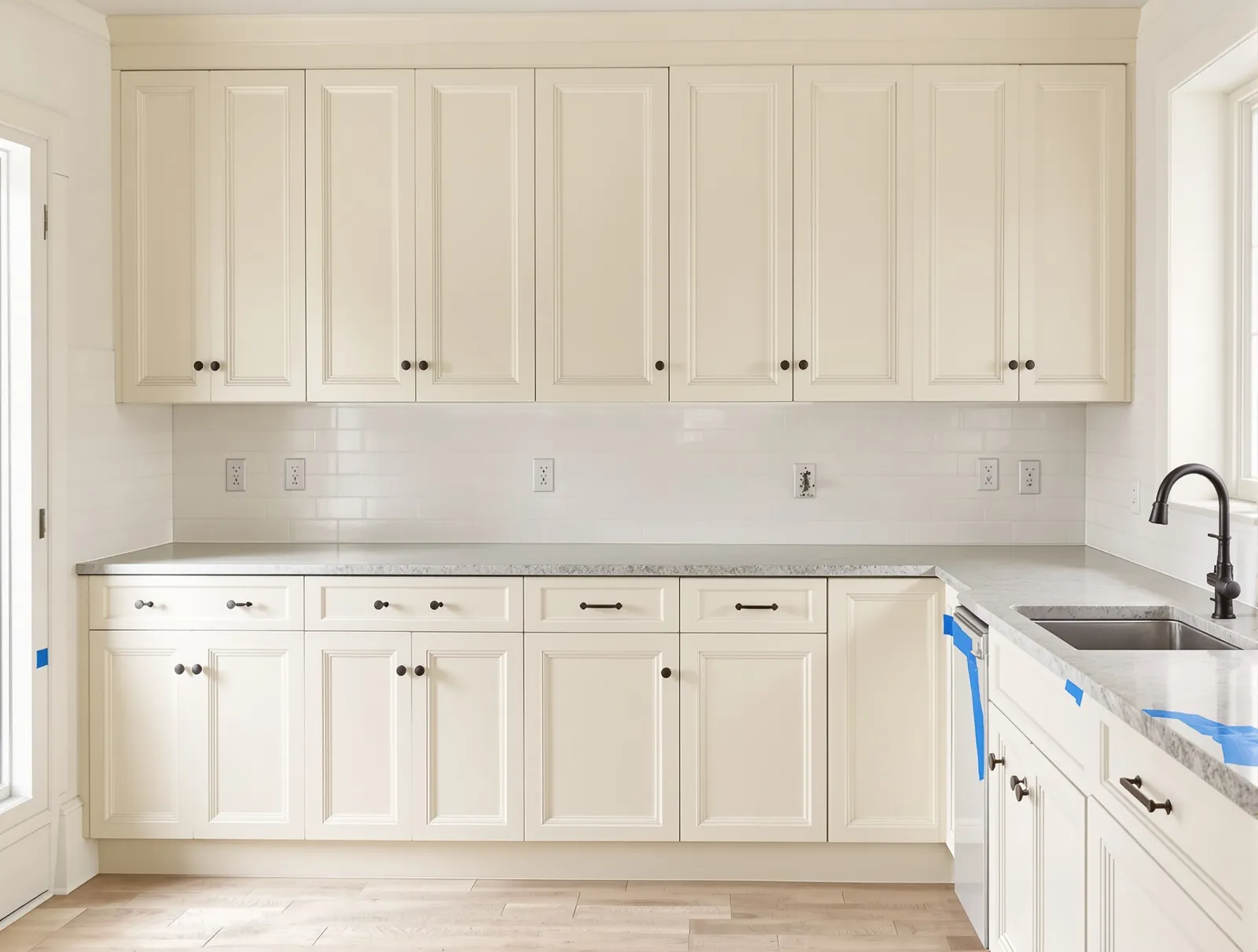 The Maple-Bright Kitchen cabinet refinishing — after
