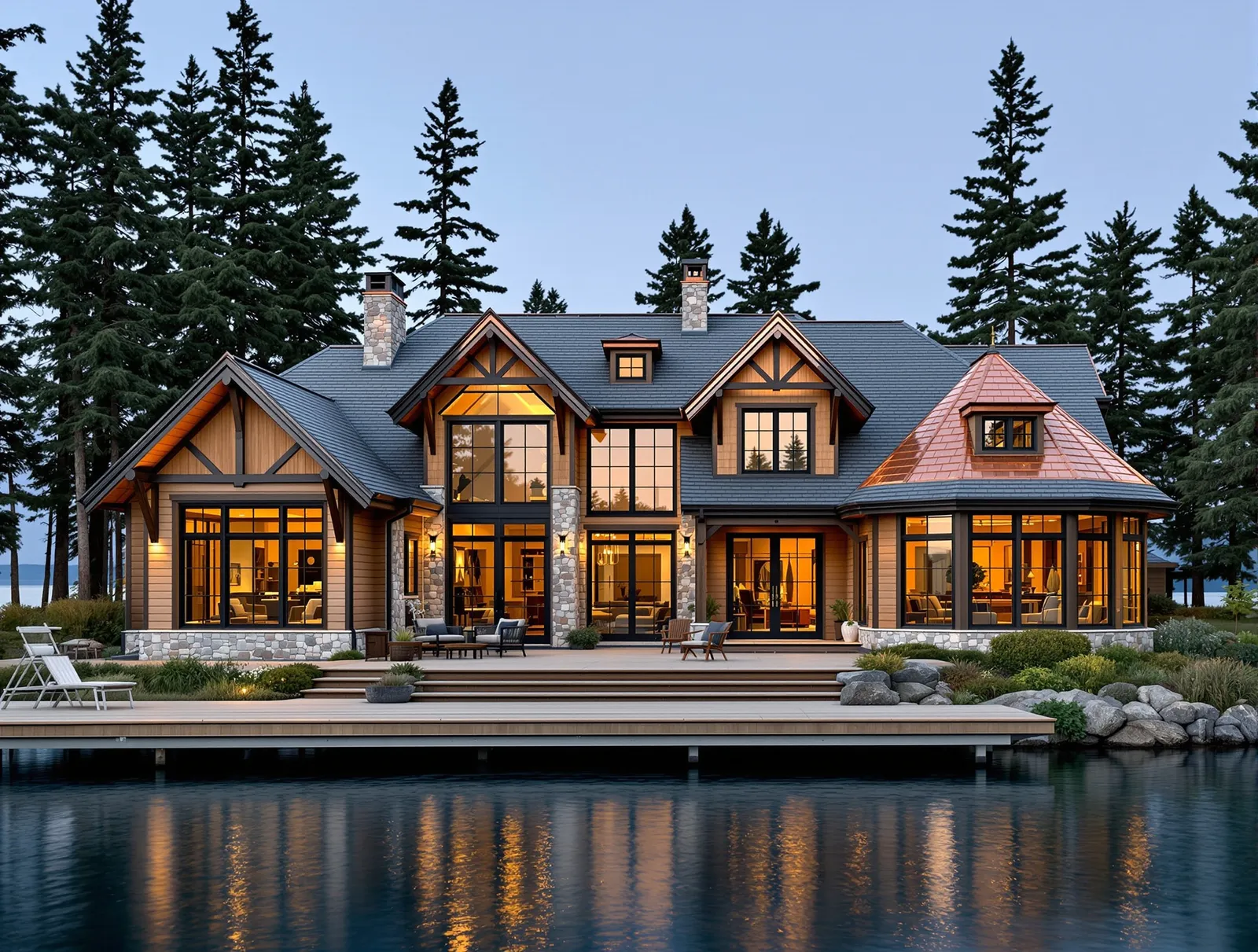 The Winter Lake House roof transformation — after